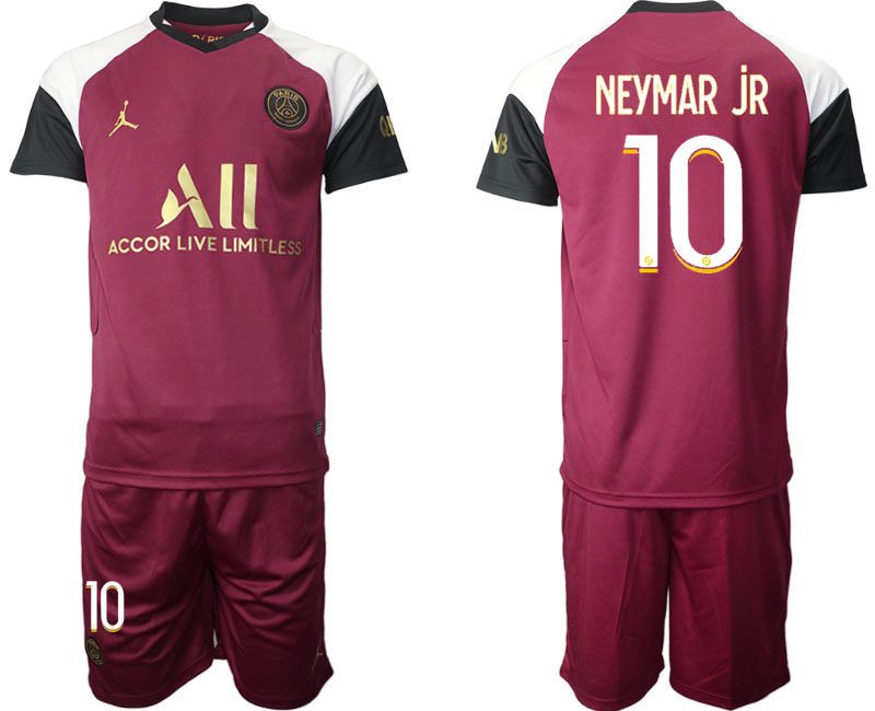 Men 2020-2021 club Paris St German away #10 red Soccer Jerseys->customized soccer jersey->Custom Jersey